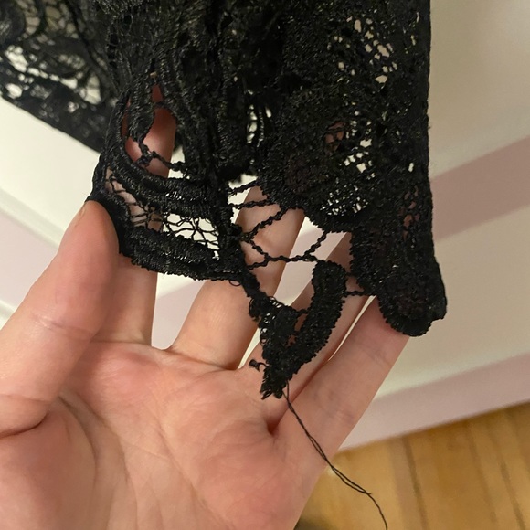 BLACK LACE MOCK NECK MINI DRESS - Picture 5 of 5